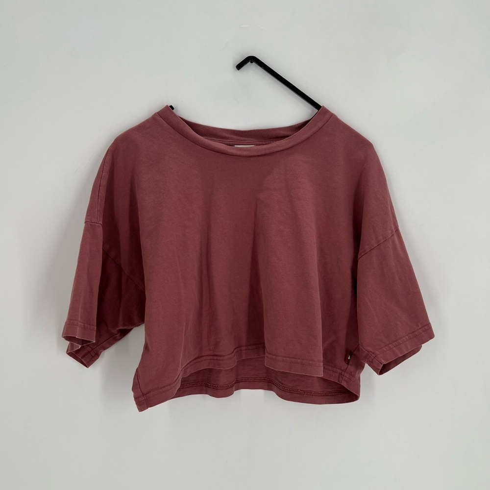 TNA Cropped Boxy Tee in Dusty Rose